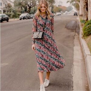 ANTHROPOLOGIE Eva Franco Fiona Floral Mesh Maxi Dress Boho small